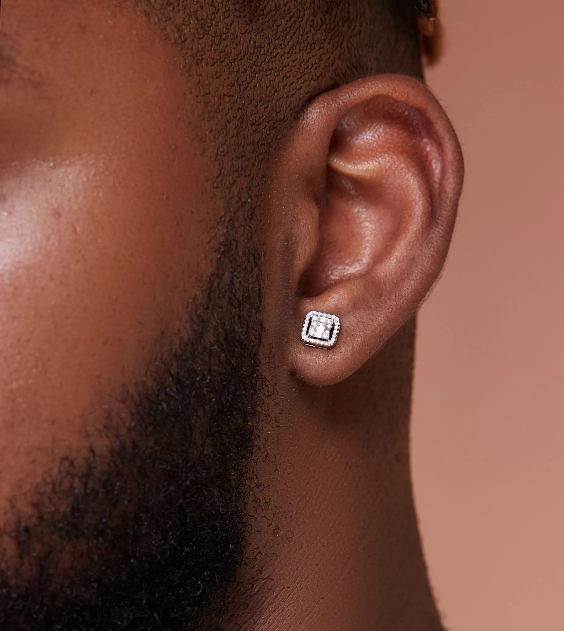 Ice Cube Baguette Diamond Studs in 18K Gold