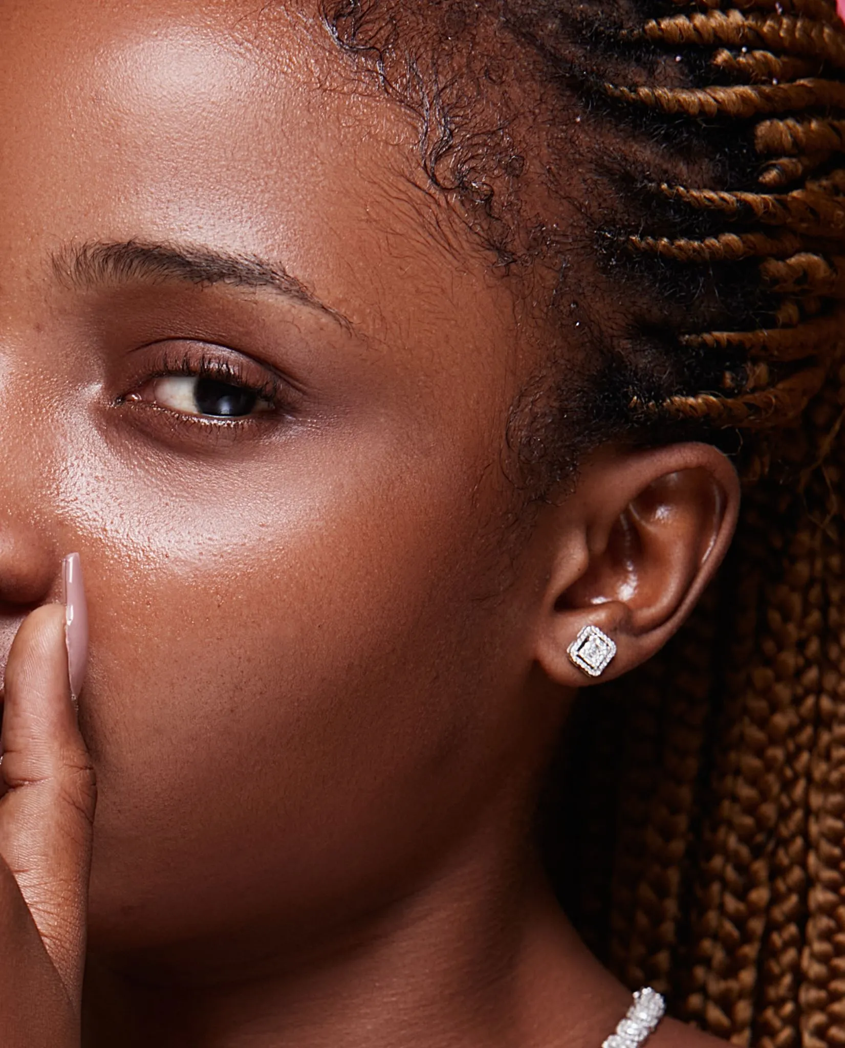 Ice Cube Baguette Diamond Studs in 18K Gold