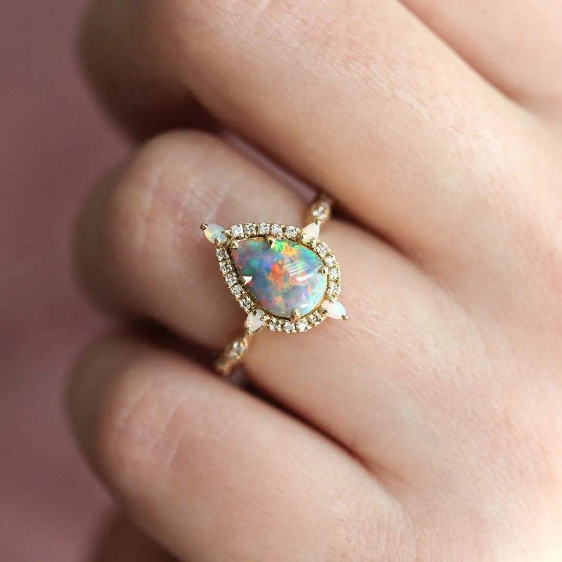 Kathleen Pear Opal Ring