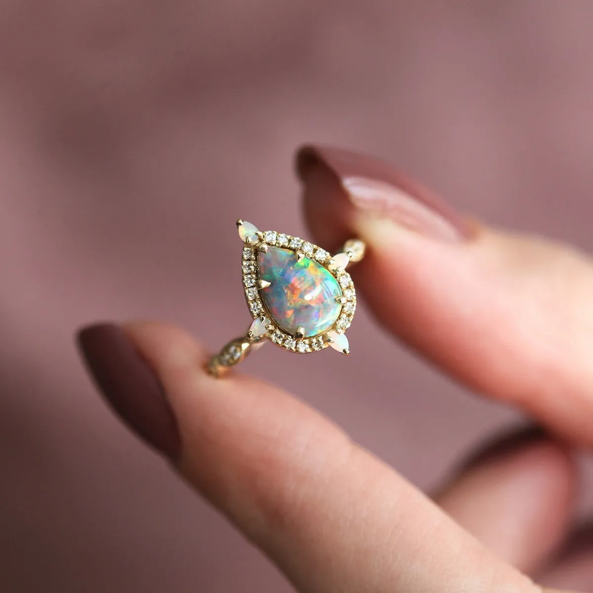 Kathleen Pear Opal Ring