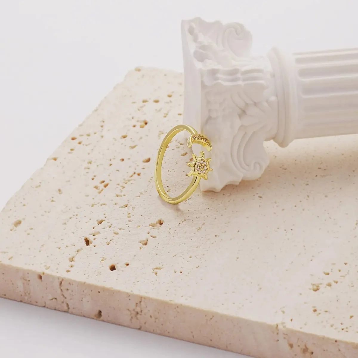 Kyerlyn Gold Sun Moon Rings