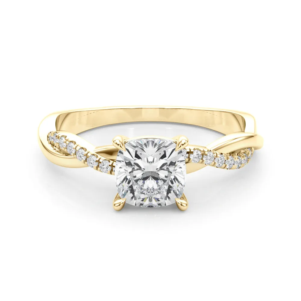 Ladies Sidestone Cushion Engagement Ring 51198