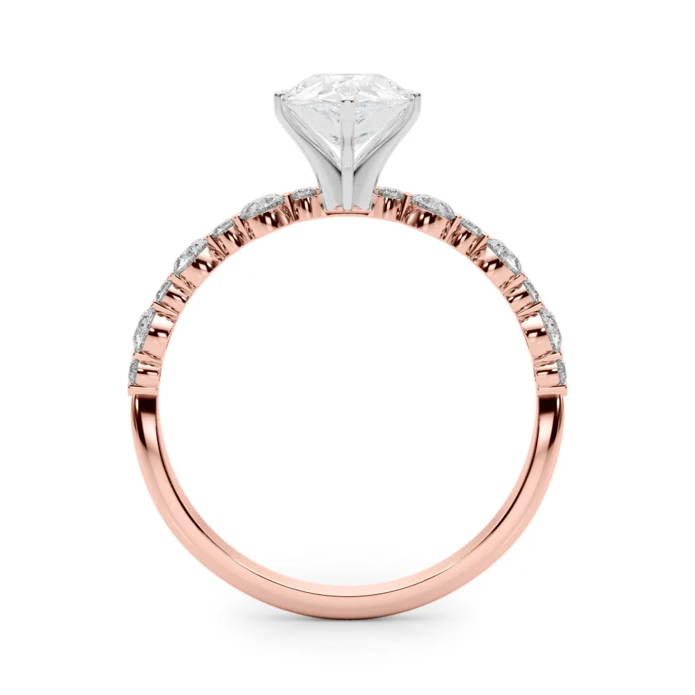 Ladies Sidestone Pear Engagement Ring 51155