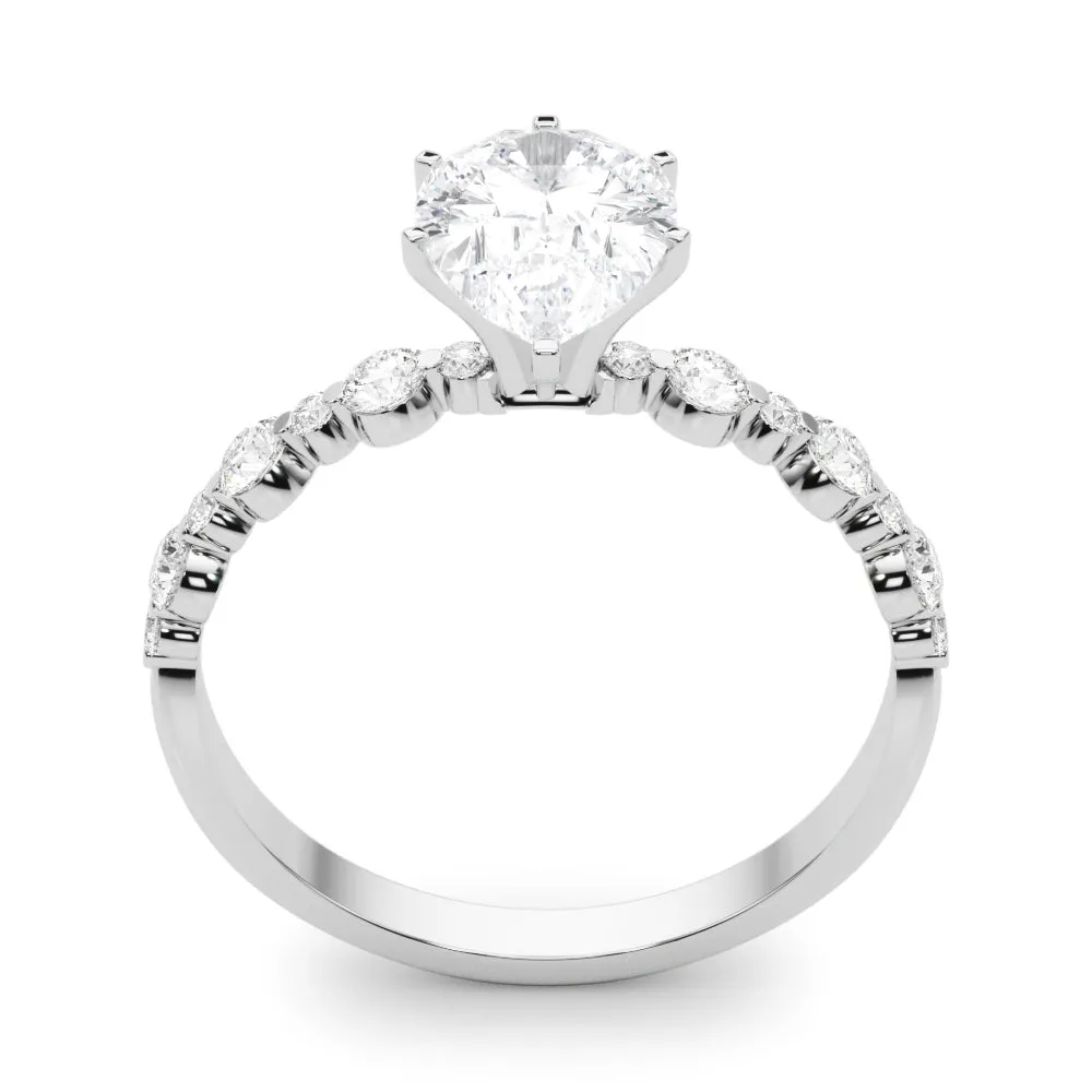 Ladies Sidestone Pear Engagement Ring 51155