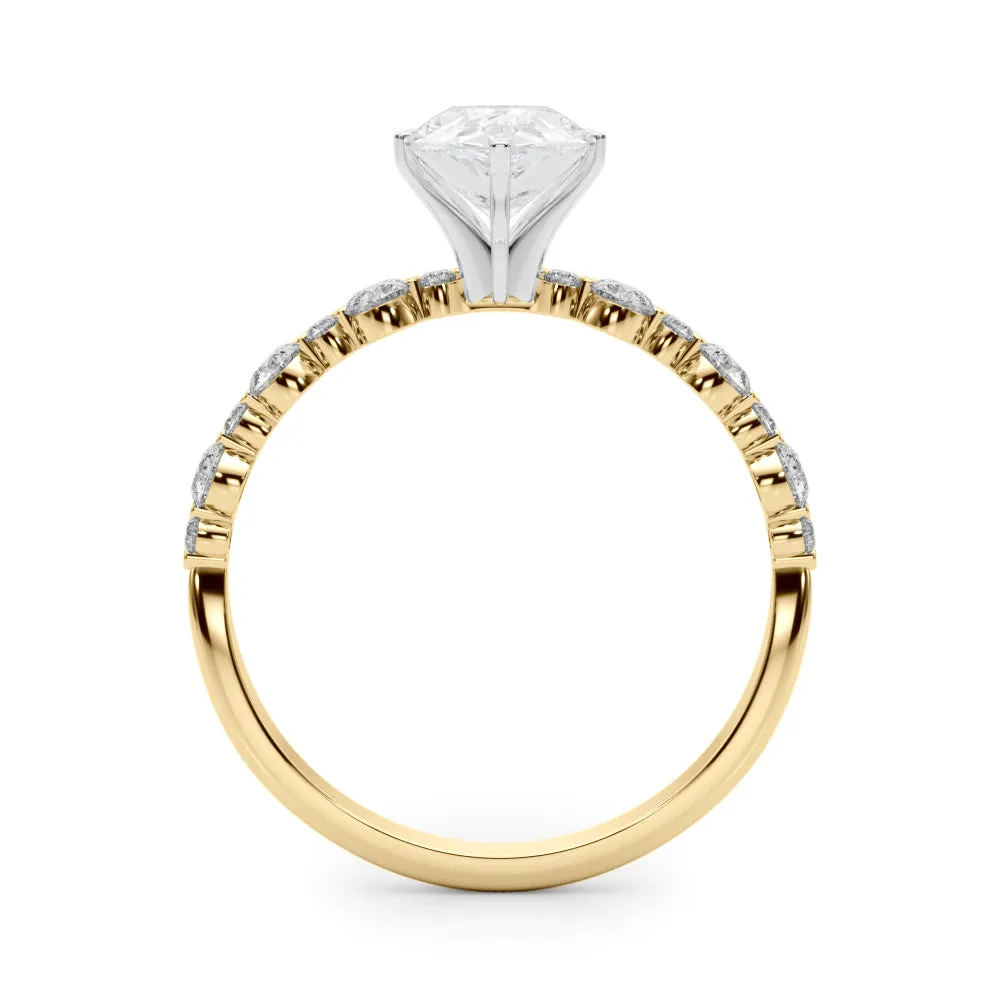 Ladies Sidestone Pear Engagement Ring 51155