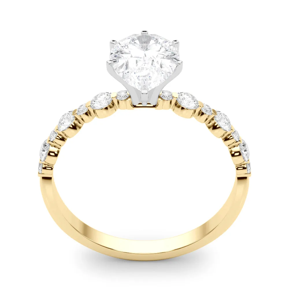 Ladies Sidestone Pear Engagement Ring 51155