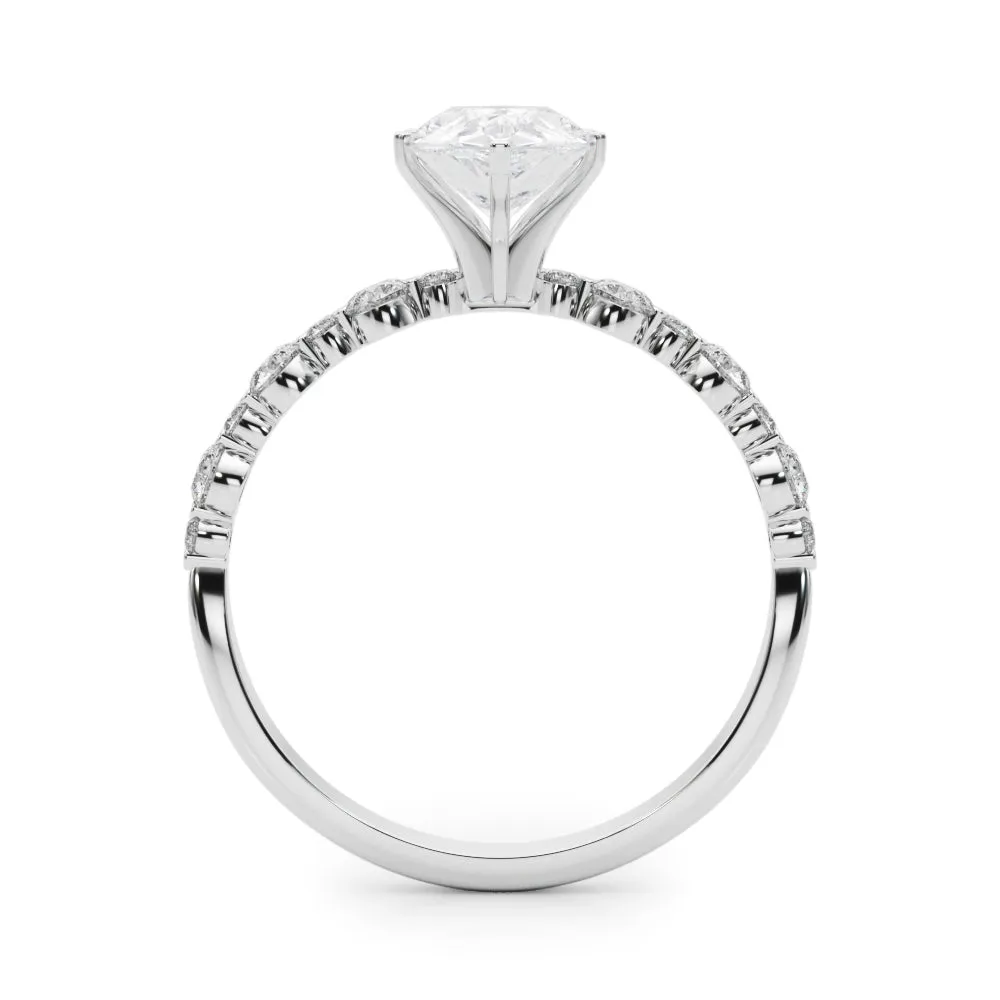 Ladies Sidestone Pear Engagement Ring 51155