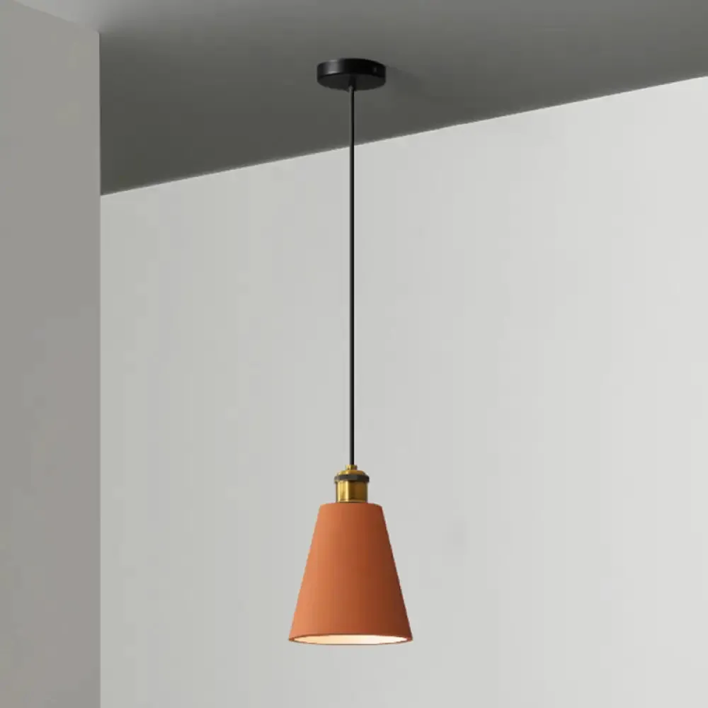 Minimalist Geometric Pendant Light - Single Resin-Cement Dining Room Suspension Fixture