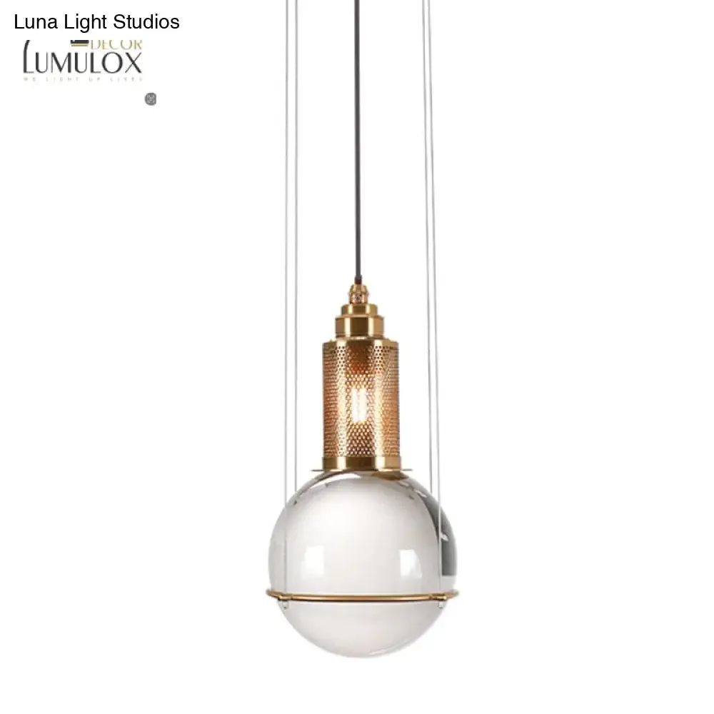 Minimalist Globe Crystal Shade Living Room Hanging Lamp