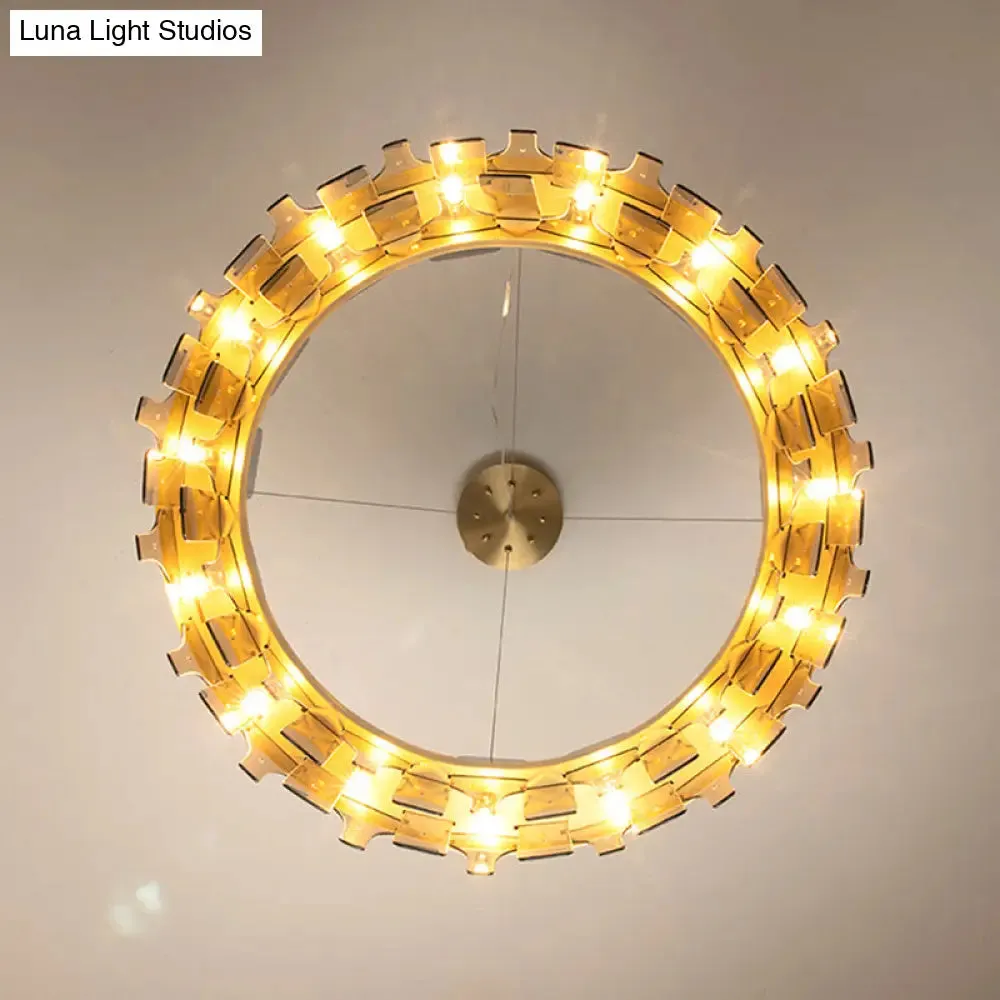 Modern Minimalist Smoked Glass Gold Pendant Lamp - Stylish Living Room Ceiling Light