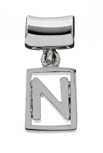 Monogram Silver Charms Letter N