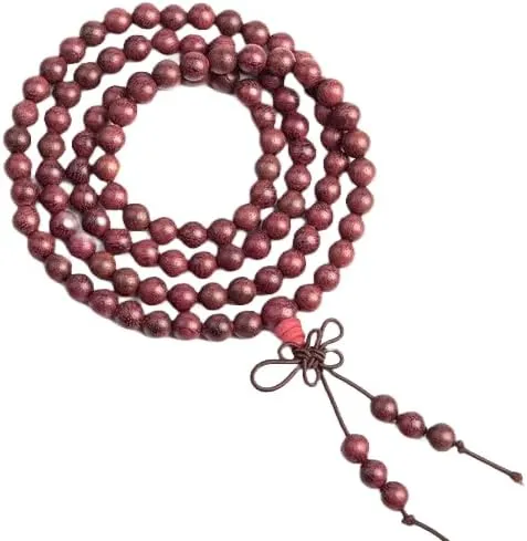 Natural Purple Sandalwood 6mm 108 Mala Beads, Spiritual, Meditation Beads, Reiki, Japa Mala, Buddhist Prayer Beads, Yoga Bracelet, healing beads LKMALA-RRGU-2623