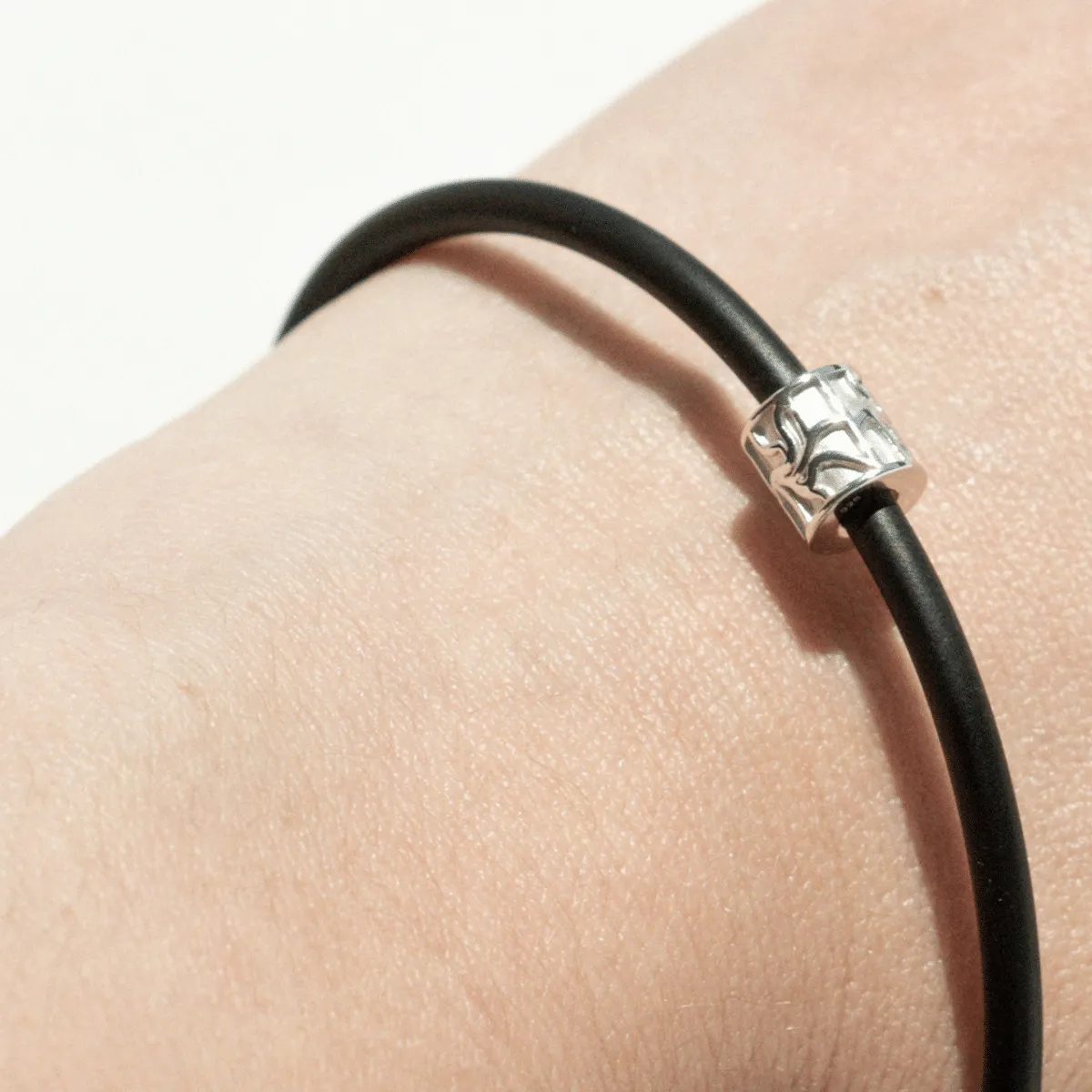 Neoprene Seagrass Bracelet Round Sterling Silver