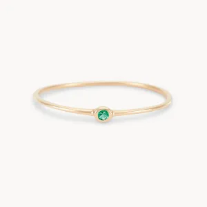 new bezel set serendipity emerald ring - 10k yellow gold, precious gems