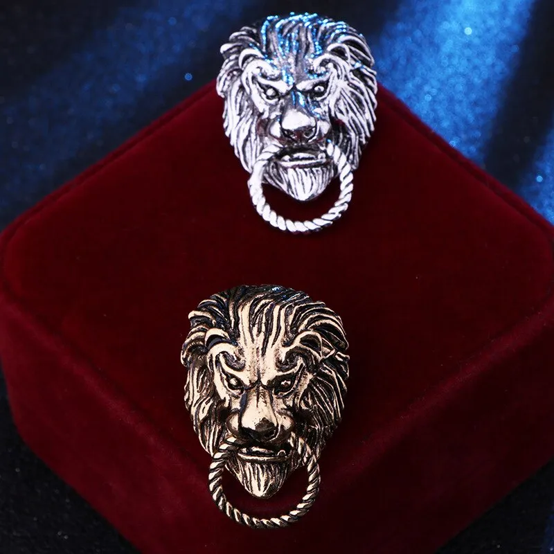 New Retro Animal Lion Head Brooch