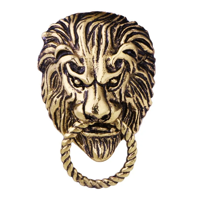New Retro Animal Lion Head Brooch