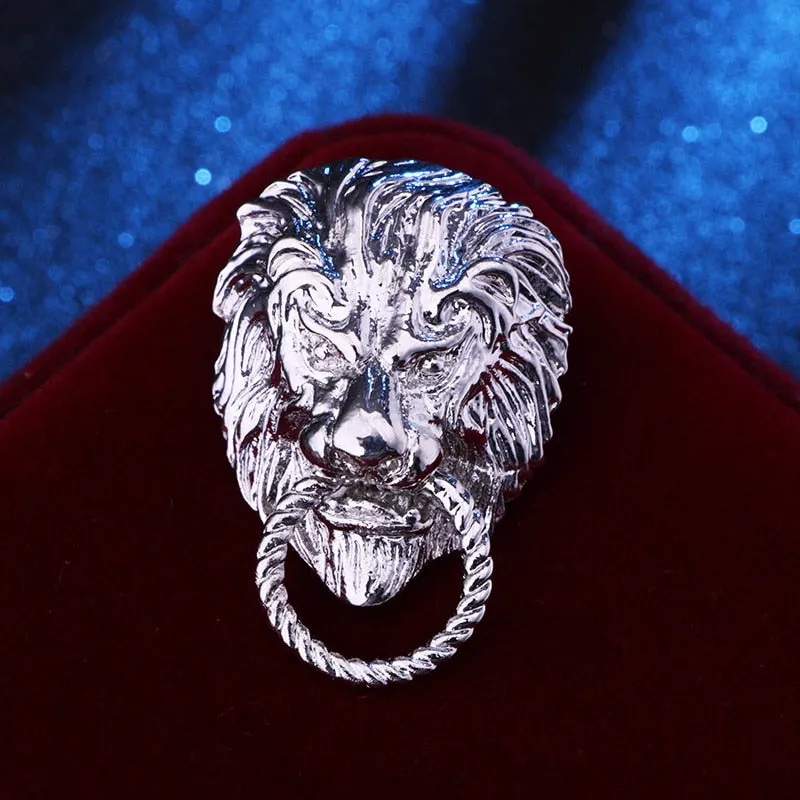 New Retro Animal Lion Head Brooch
