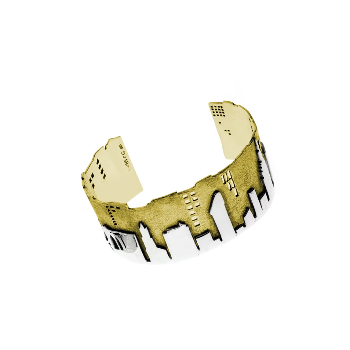 New York City Skyline Sterling Silver & Brass Cuff