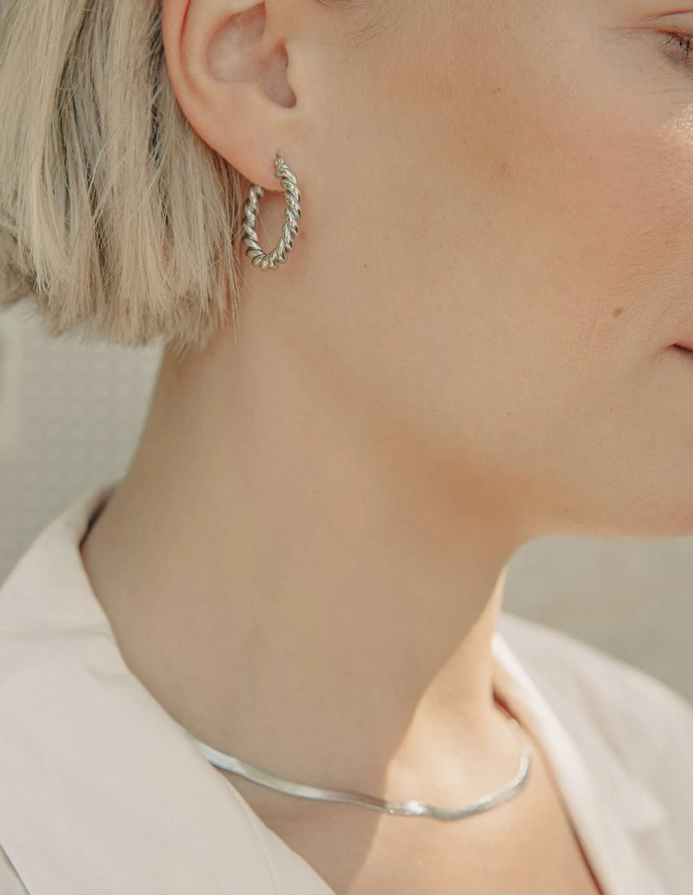 Nordic Muse Snake Chain Silver Necklace