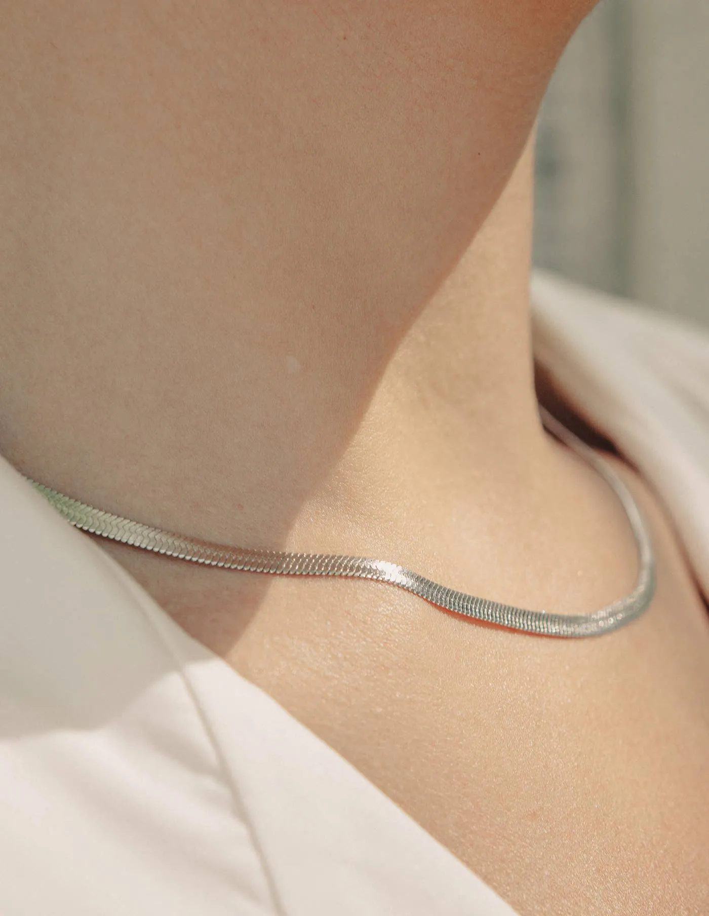 Nordic Muse Snake Chain Silver Necklace