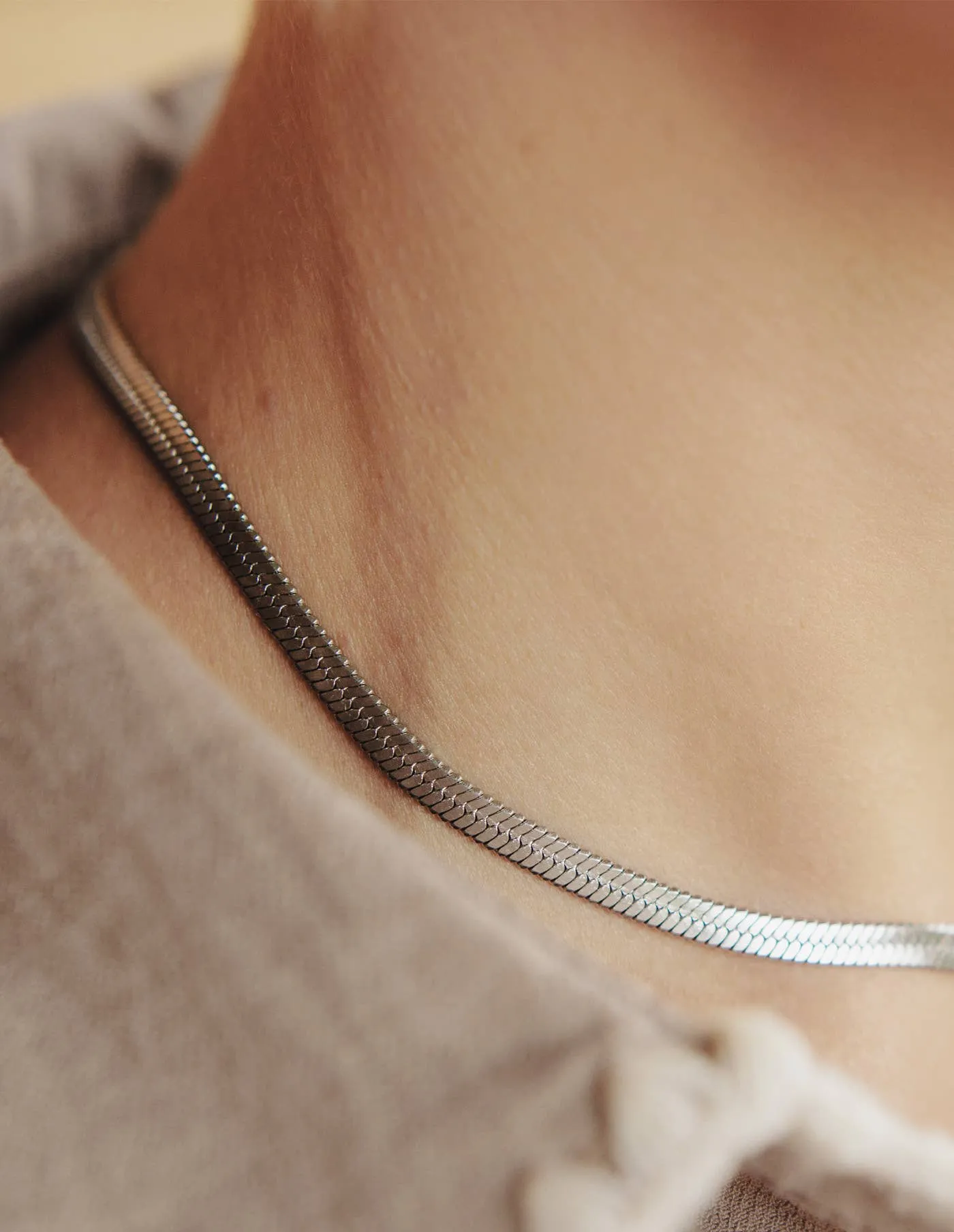 Nordic Muse Snake Chain Silver Necklace