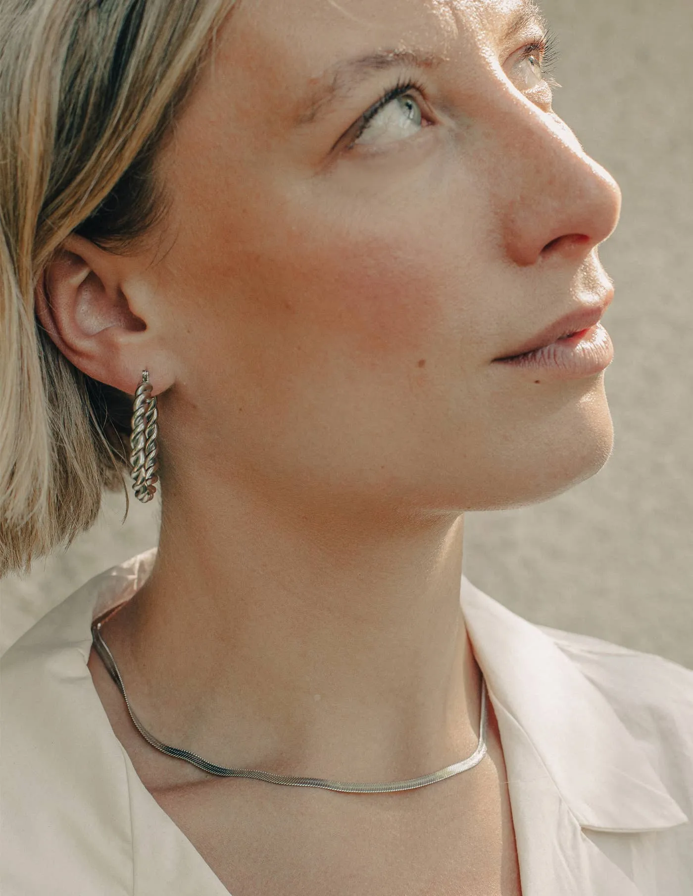Nordic Muse Snake Chain Silver Necklace
