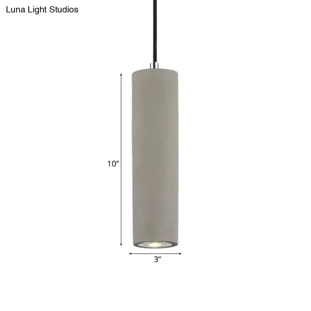 Nordic Style Tube Pendant Light in Grey - Warm/White Light