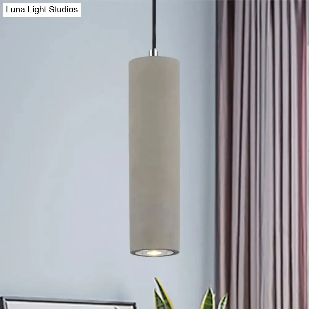 Nordic Style Tube Pendant Light in Grey - Warm/White Light