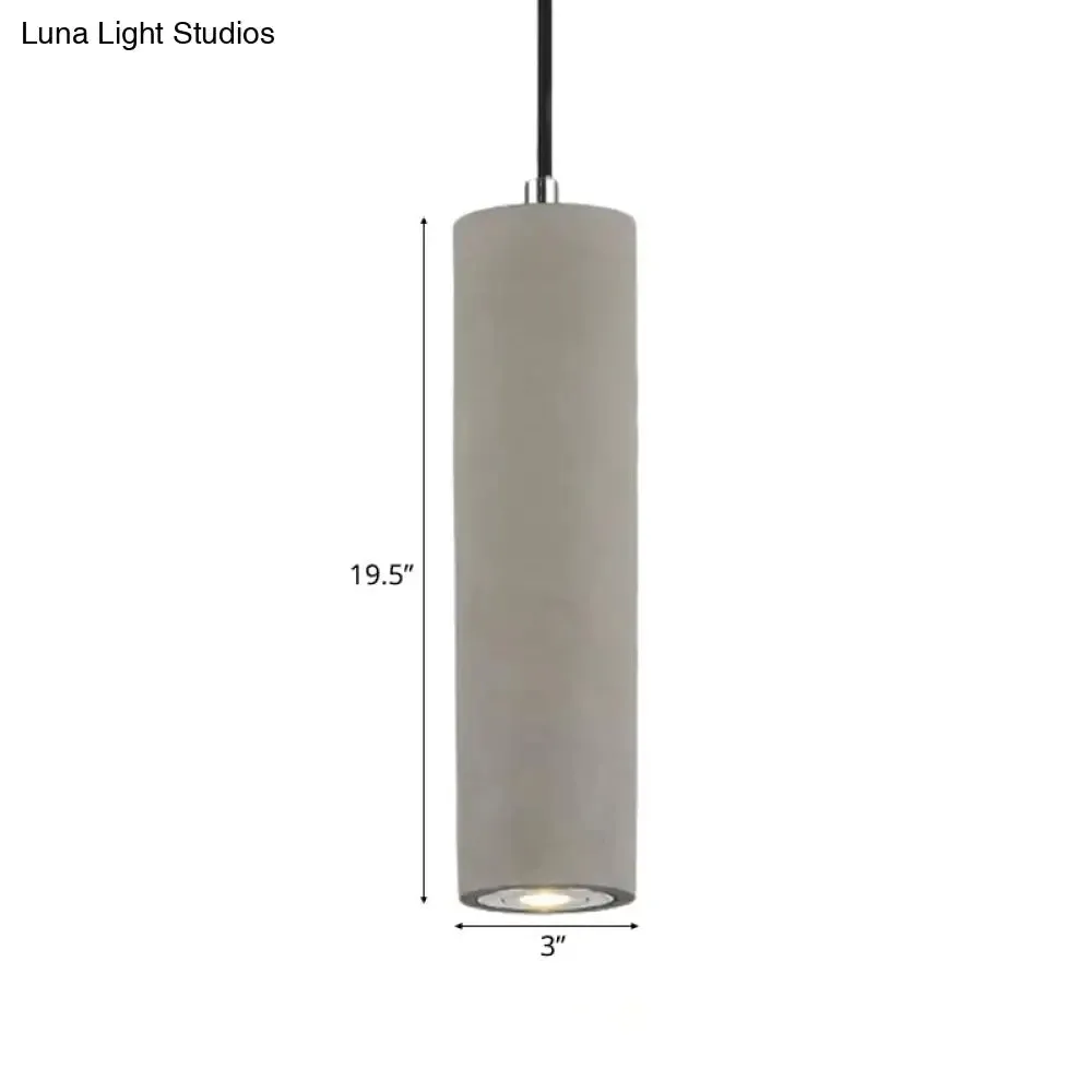 Nordic Style Tube Pendant Light in Grey - Warm/White Light