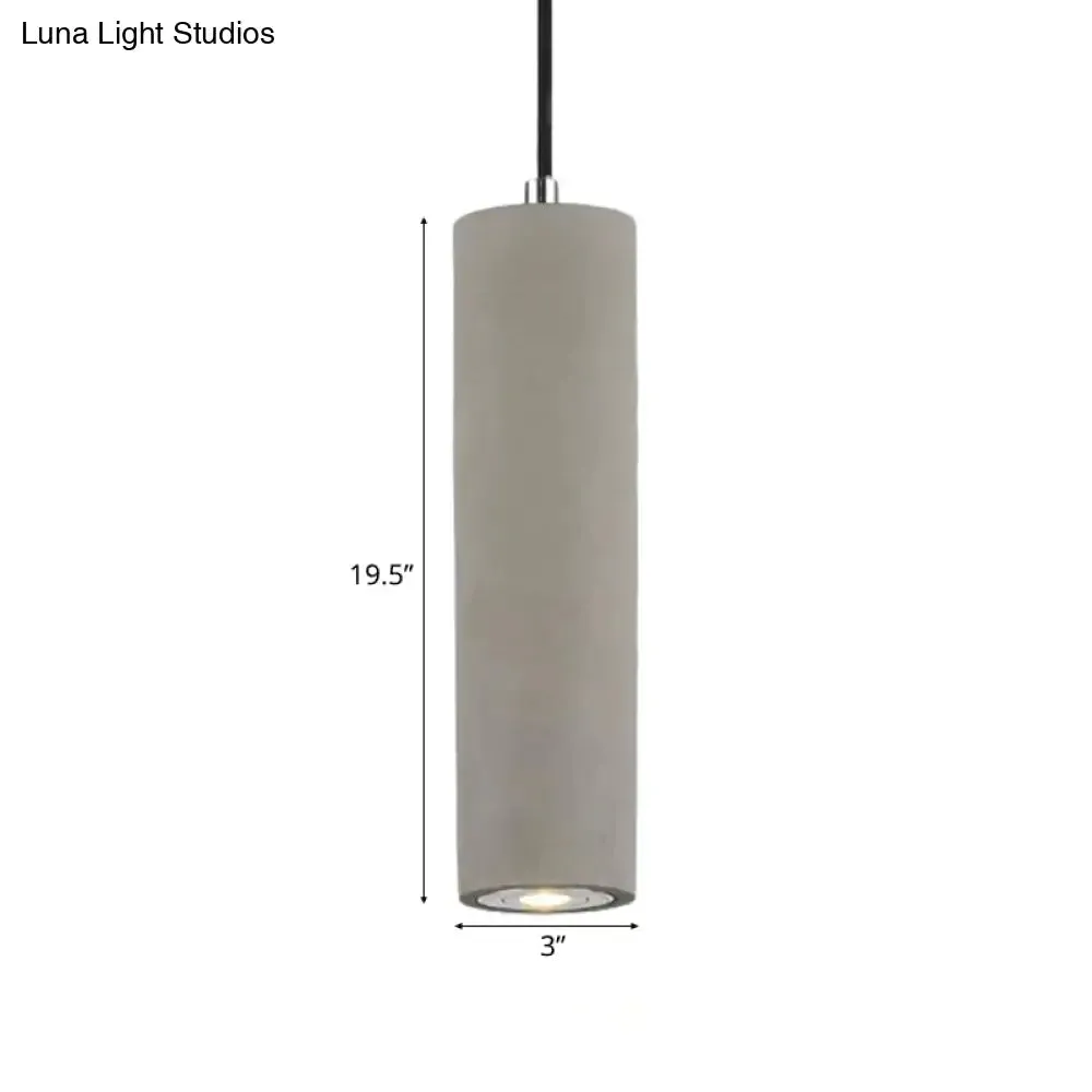 Nordic Style Tube Pendant Light in Grey - Warm/White Light
