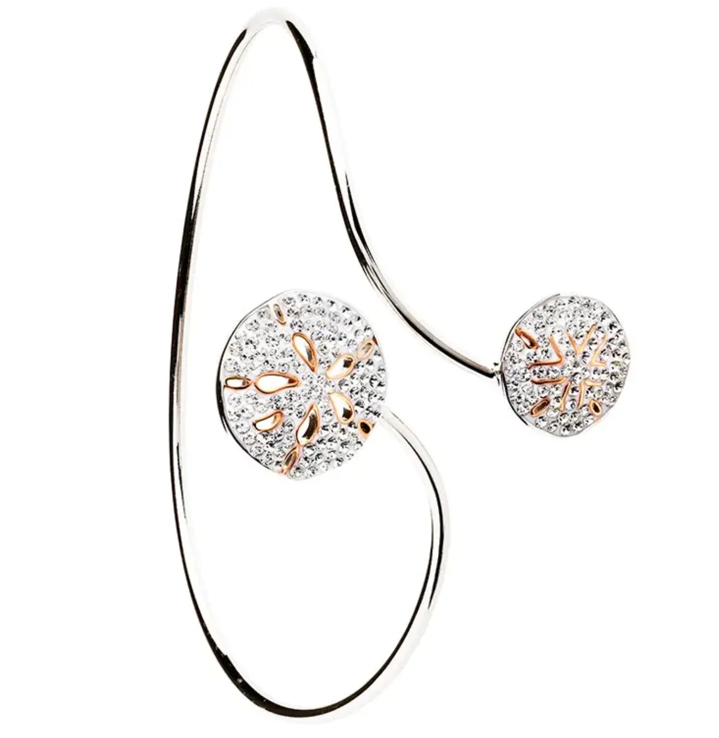Ocean SS Crystal Sand Dollar By Pass Bangle