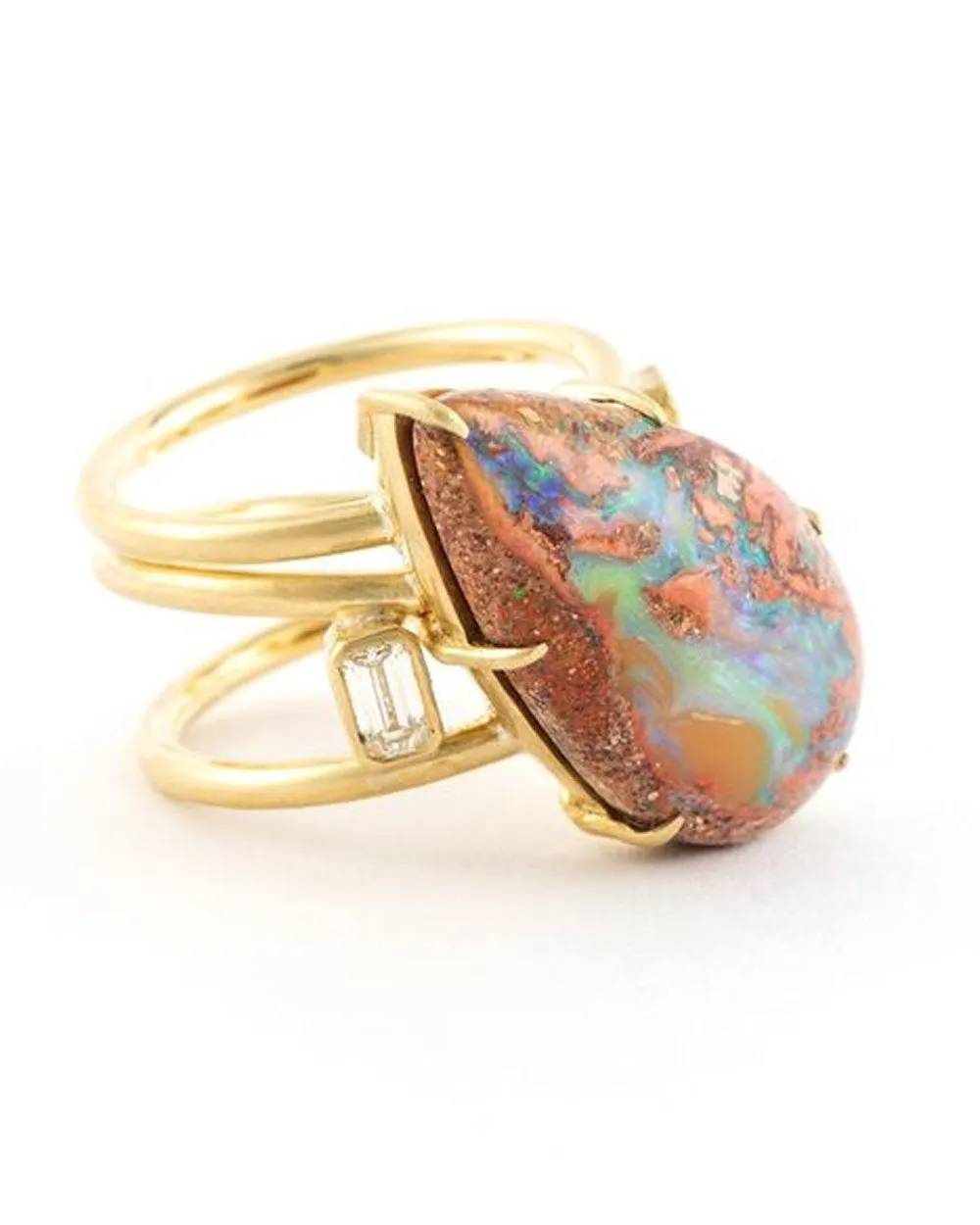 Opal Spiral Ring