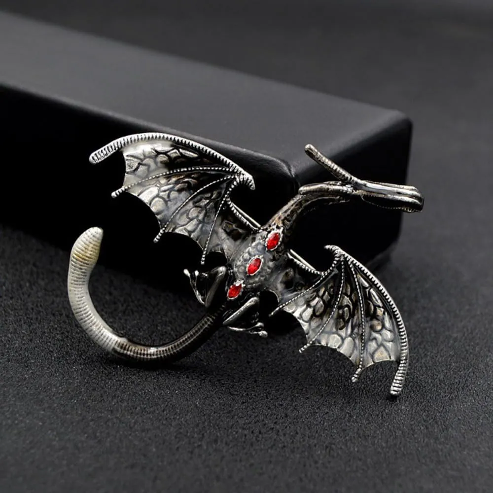 Pterosaur Brooches Crystal Enamel Dragon Brooch Pin for Women Men Vintage Dragon Brooch Jewelry Accessories