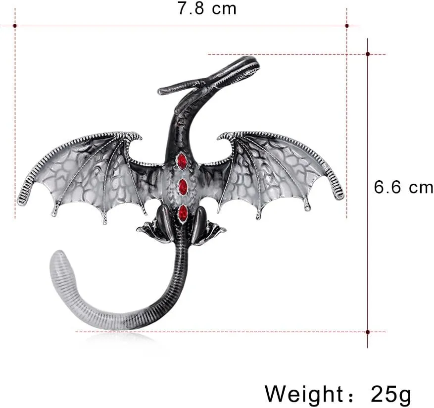 Pterosaur Brooches Crystal Enamel Dragon Brooch Pin for Women Men Vintage Dragon Brooch Jewelry Accessories