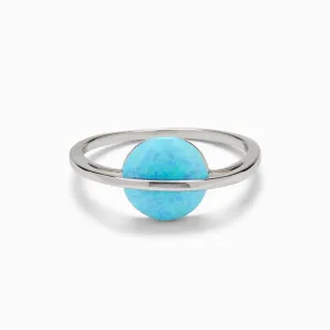 PURA VIDA SILVER OPAL SATURN RING