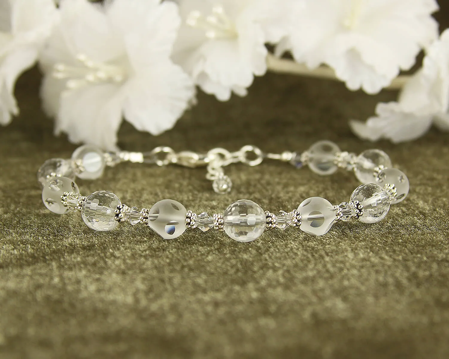Quartz Gemstone Crystal Beaded Bracelet