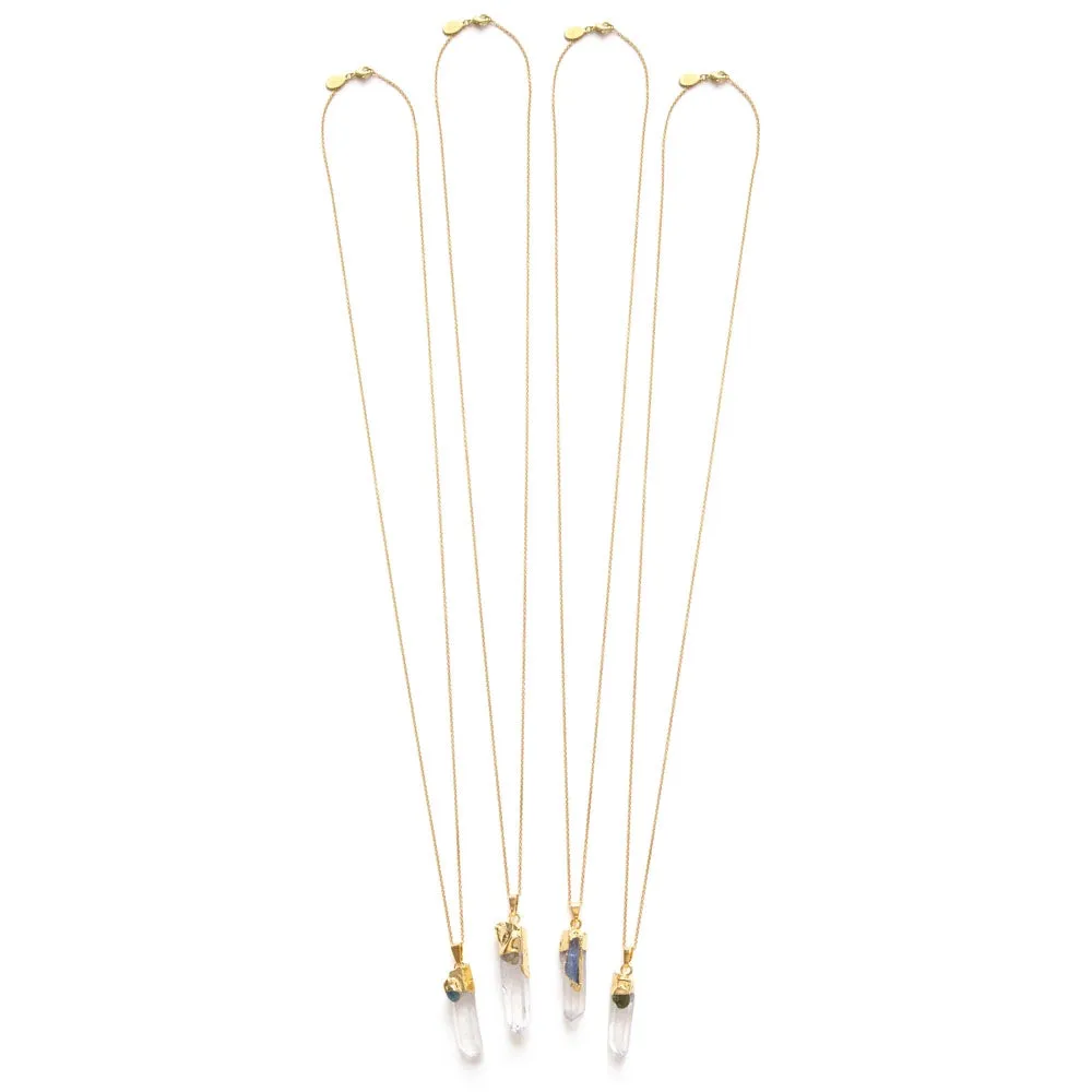 Quartz Points with Gemstones Necklace