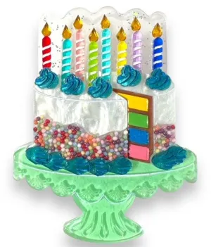 "Slice, Slice Baby" Birthday Cake Brooch by Lipstick & Chrome x Club Eggie