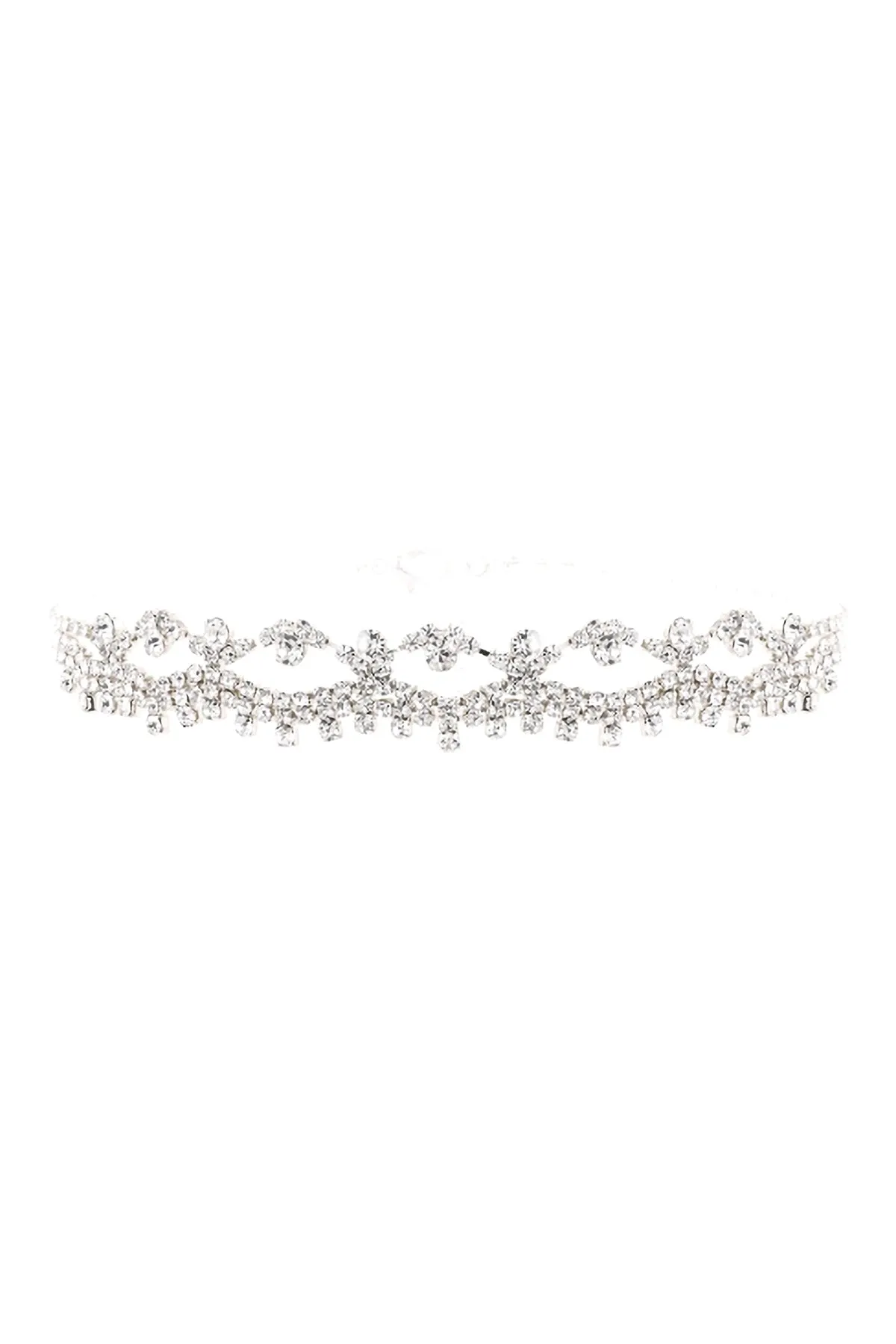 RHINESTONE LACE CHOKER COLLAR NECKLACE