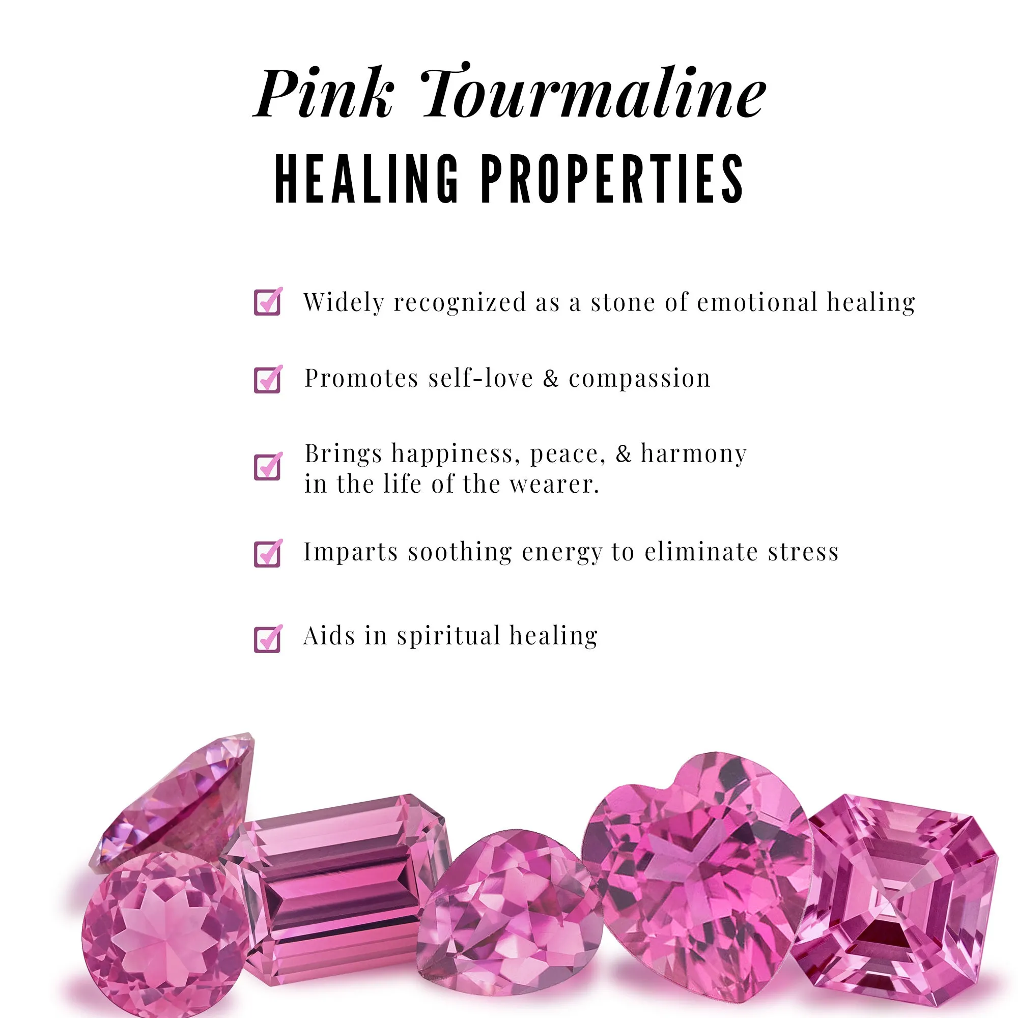 Round Pink Tourmaline Solitaire Engagement Ring with Diamond