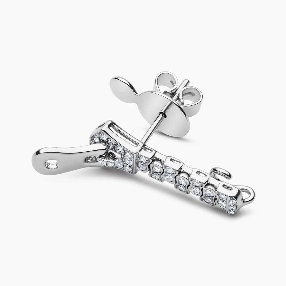 Selene 18K White Gold South Sea Pearl and Diamond Zip Earrings