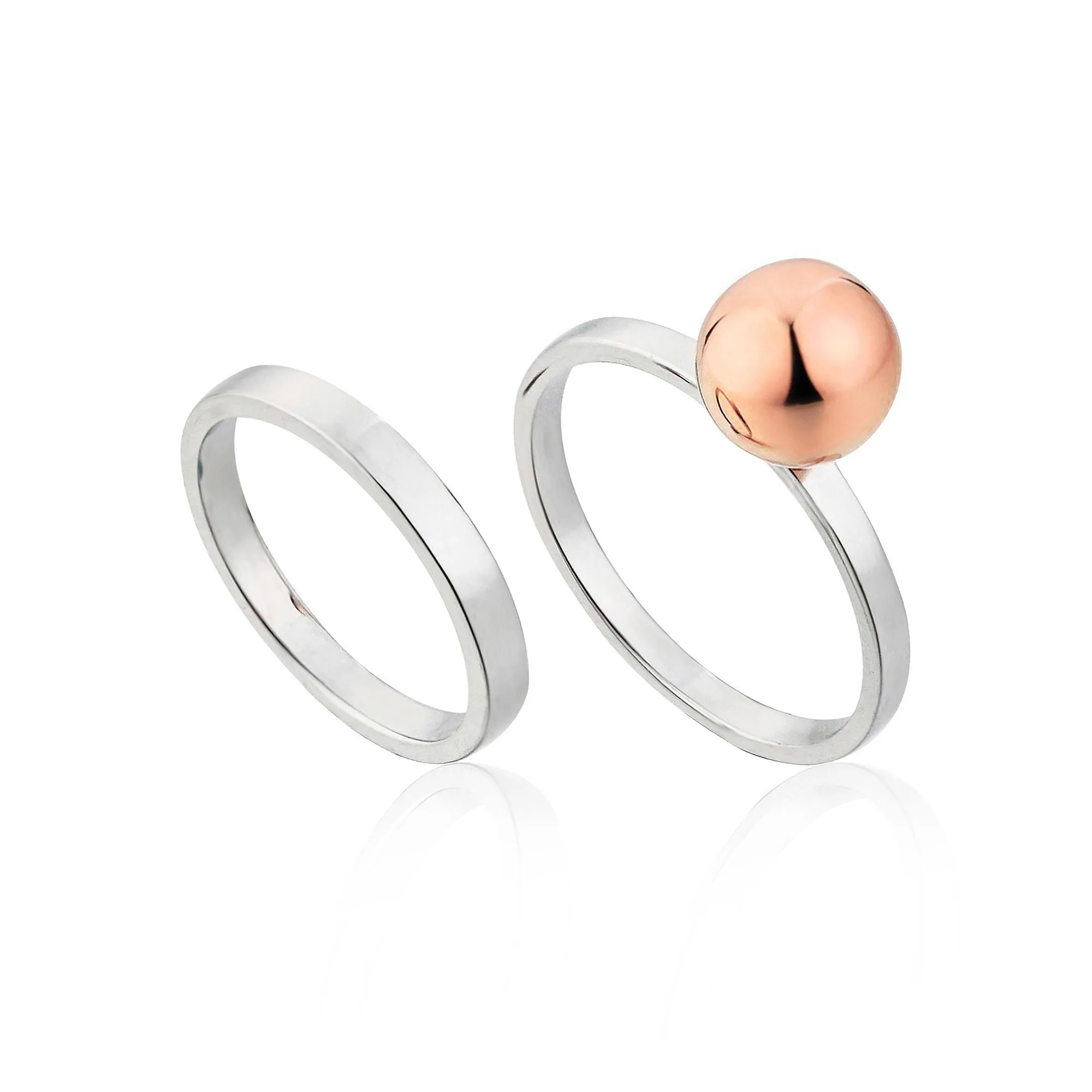 Silver Orbit Double Ring Set