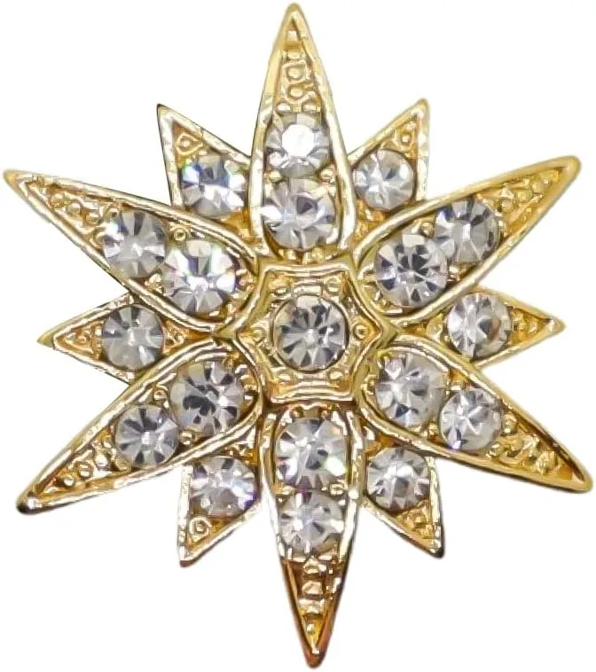 Snowflake Brooches Crystals Snowflakes Brooch for Winter Vintage Star Brooch for Women Men Birthday Gift(Stlye H)
