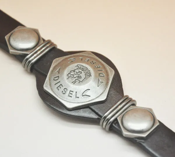 Summer style Men Jewelry Rock Punk Style Cool "Brave" Men Woman Genuine Leather Bracelet Hotsale Kull Bracelets