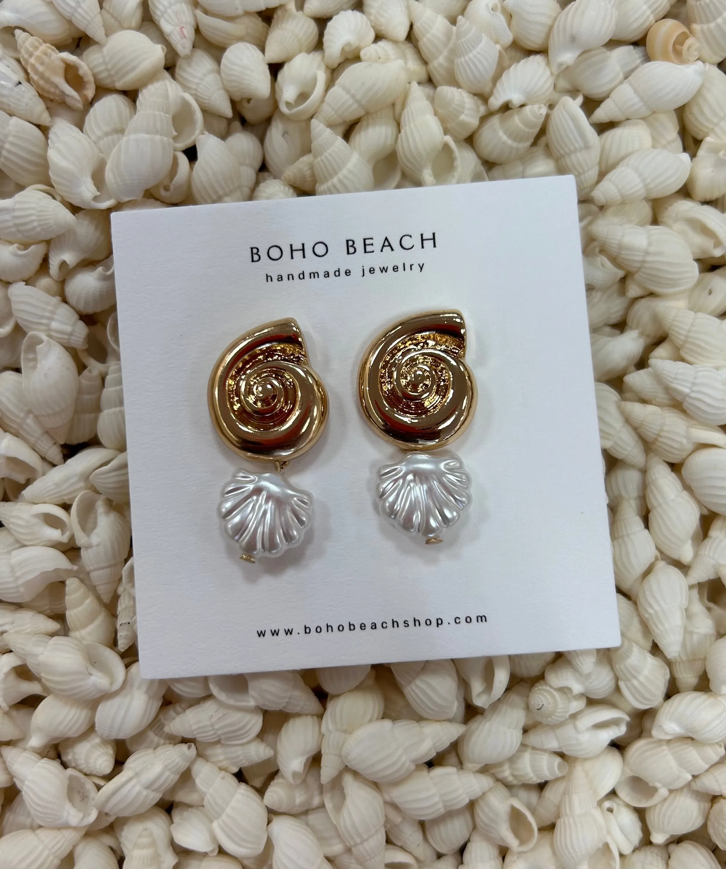 Swirl Pearl Shell Earrings