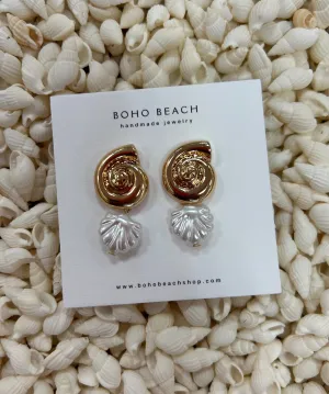 Swirl Pearl Shell Earrings