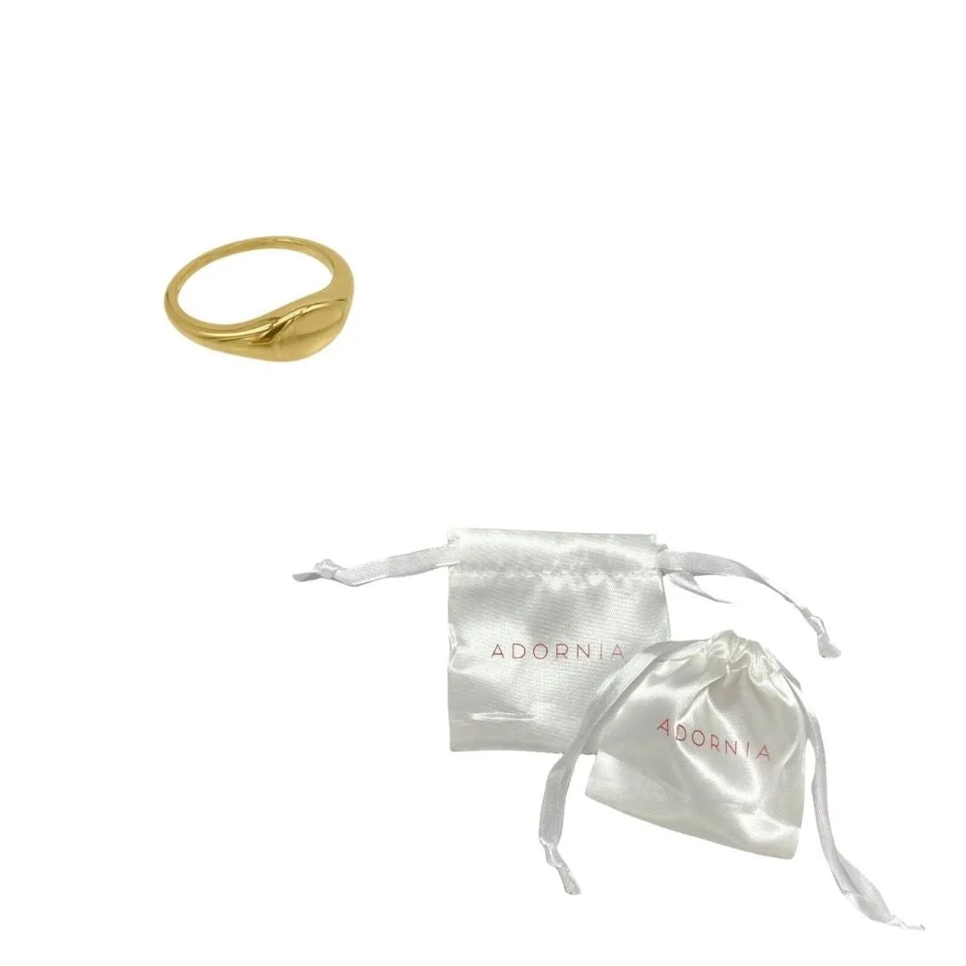 Tarnish Resistant 14k Gold Plated Signet Ring
