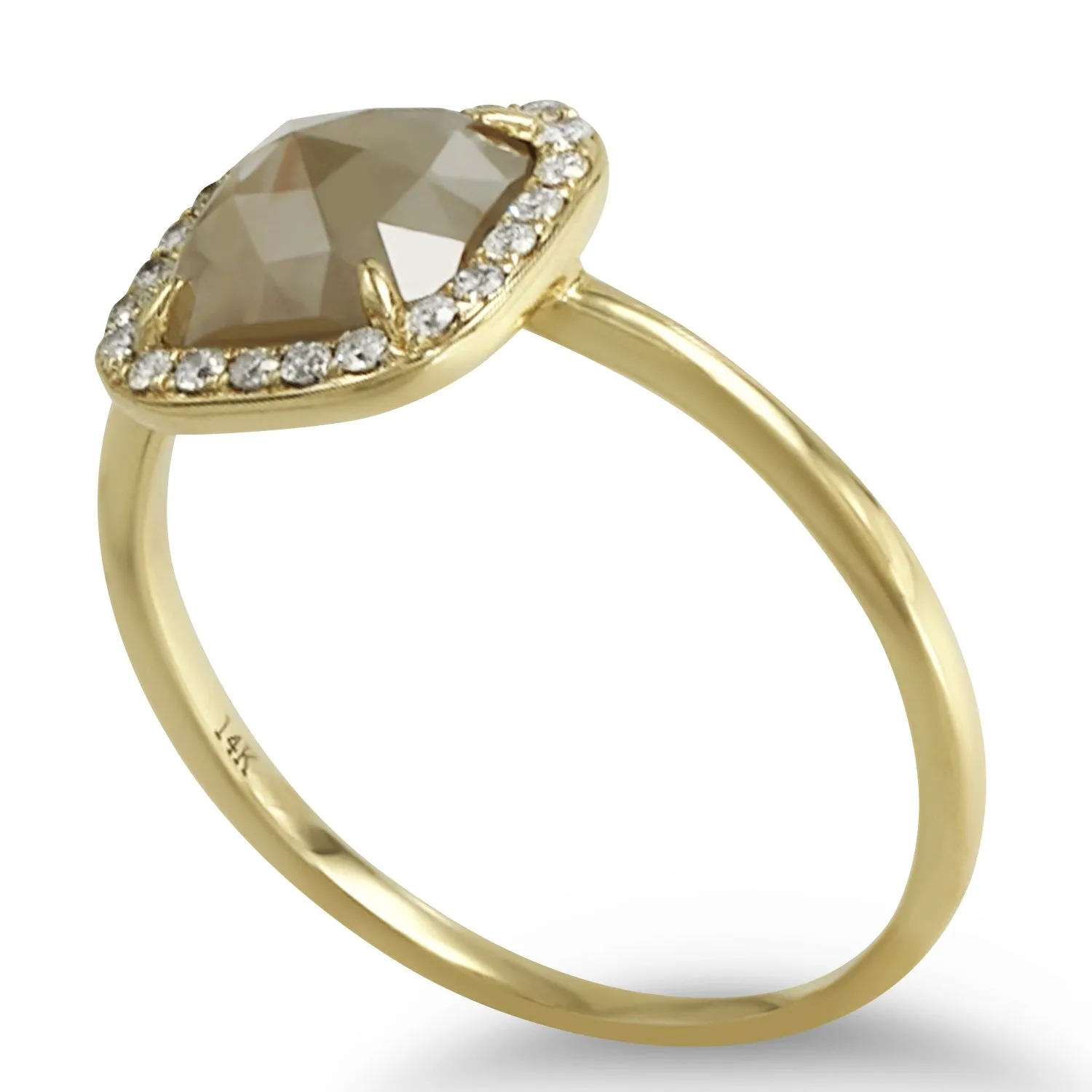 Taupe Diamond Halo Ring