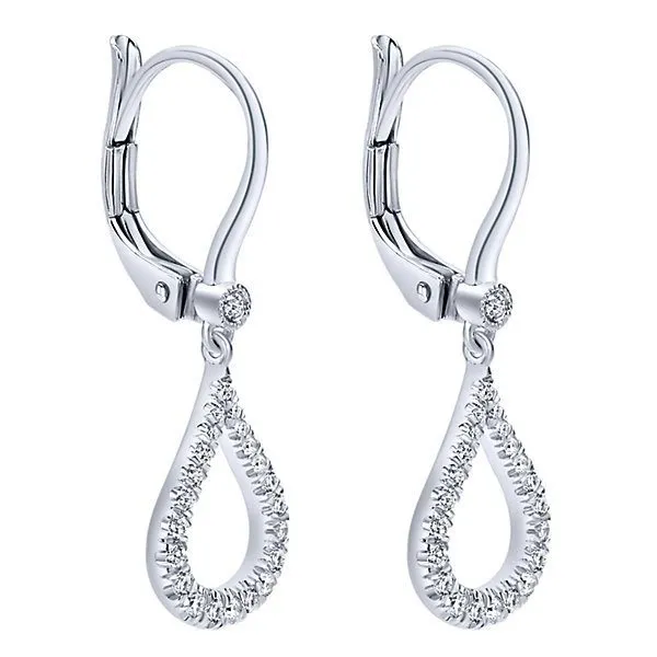 Teardrop Shaped Diamond Drop Earrings 1/3 Cttw
