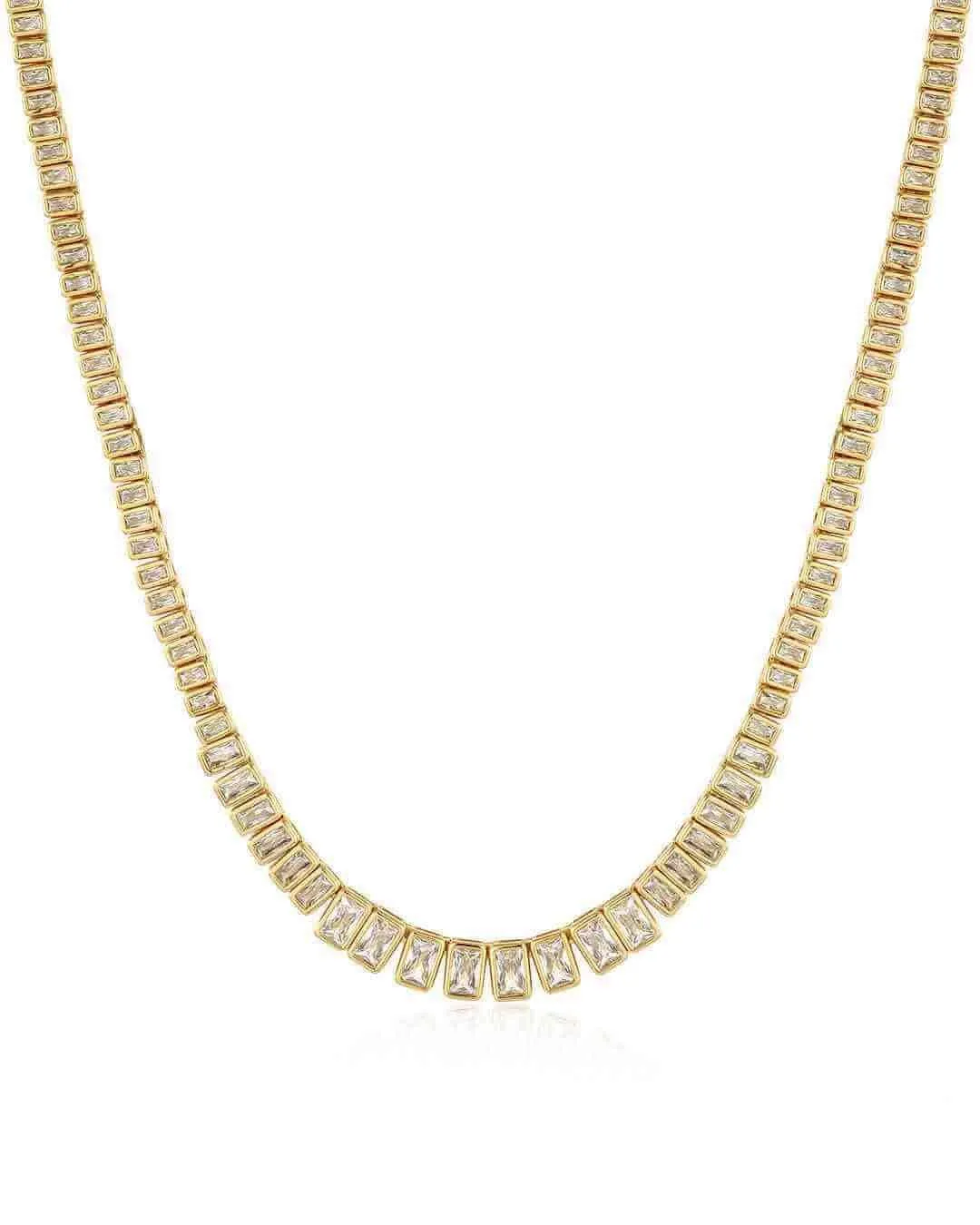 The Emerald Bezel Tennis Necklace
